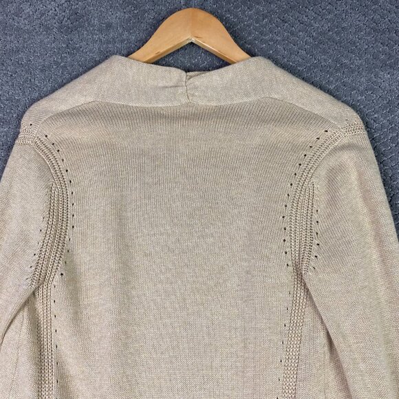 Lilly Pulitzer Open Front Cardigan Sweater Women's Small Gold Metallic Cashmere - Picture 5 of 13